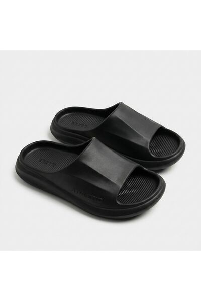 GEZER Men's Pool Beach Garden Black Slippers
