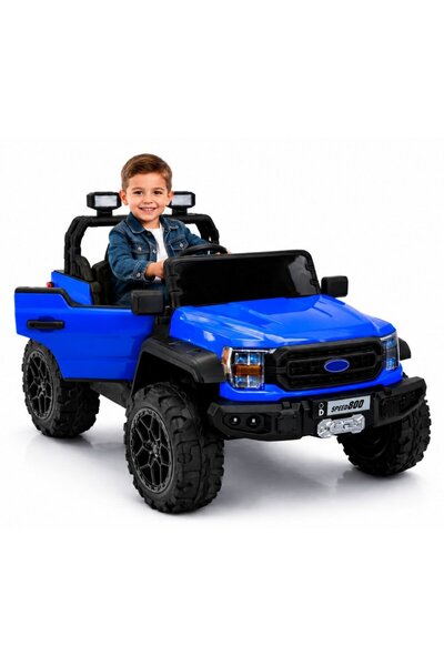 LeanToys Masinuta electrica pentru copii 22F Blue, baterie 12V 10Ah, tractiun...