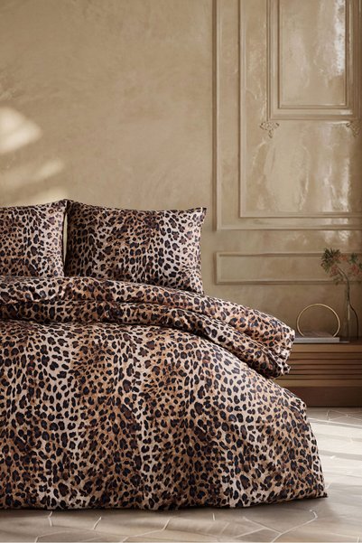 Doqu Home Luxury Saten Nevresim Takımı Çift Pantera