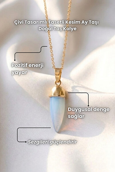 Elifsu Jewelry Nail Design Faceted Cut Natural Stone Necklace