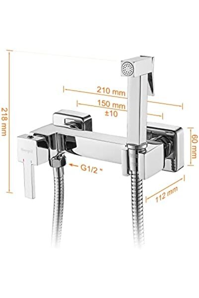 Yıldızan srdshop Ibergrif - Duvara monte WC bide el duşu seti, duş ve tutucul...
