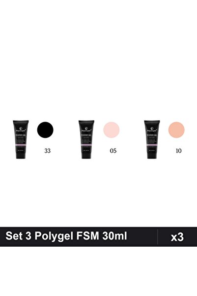 FSM Set 3 Polygel 30ml - Nr.33, Nr.05, Nr.10 - Constructie Unghii
