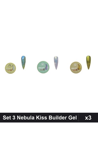 global fashion Set 3 Nebula Kiss Builder Gel 15g - Nr.02, Nr.10, Nr.14