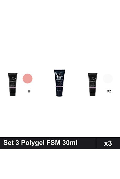 FSM Set 3 Polygel 30ml - Nr.11, Nr.22, Nr.02 - Constructie Unghii