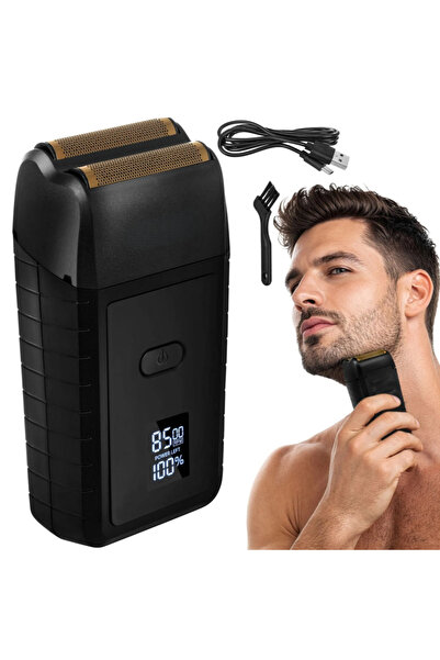 zola Aparat de ras barba, Zola, 2 lame, afisaj LED, incarcare USB-C, rezisten...