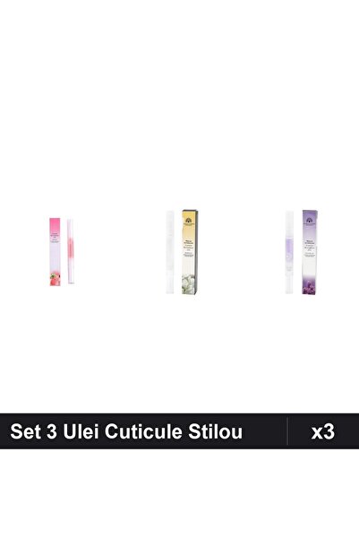 global fashion Set 3 Ulei Cuticule Tip Stilou - Peach, Jasmin, Lavanda -
