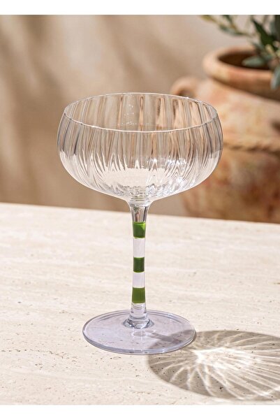 The Mia Footed Glass Ice Cream Bowl Pink Purple Green 240 ml