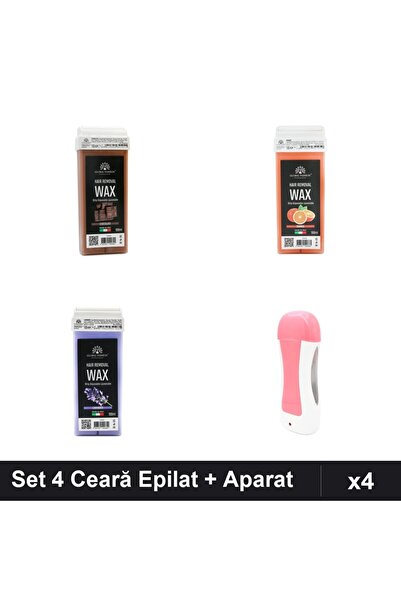 global fashion Set 4 Ceară Epilat Unică Folosință 100ml - Ciocolată, Portocal...
