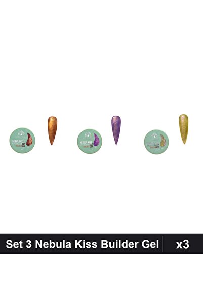 global fashion Set 3 Nebula Kiss Builder Gel 15g - Nr.12 Nr.08 Nr.06