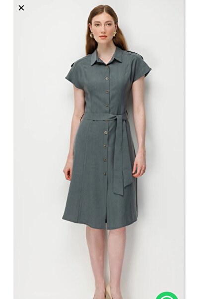 ON Shoulder Padded Belted Waist Midi Dress 74404