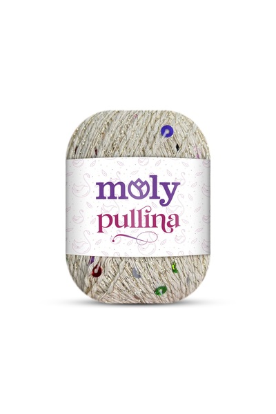 Moly Pullina Pullu Simli Pamuklu Örgü İpi | Col. No: 012 | 50 gr 145 mt - Yaz...