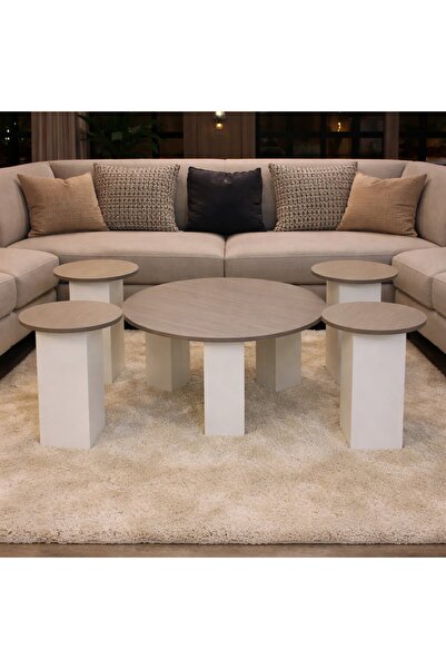 LastHome Tea Table Set 5 Pieces - Wood