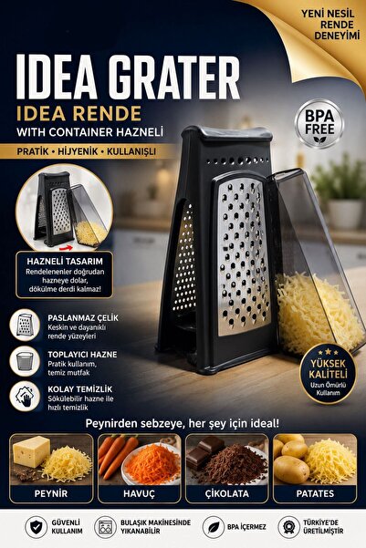 Funny Life Stainless Steel Grater with Bowl Bpa Free Multi-Purpose Kitchen Gr...