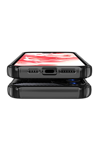 Hurtel Husă Hibridă Tip Armură pentru iPhone 16 - Negru