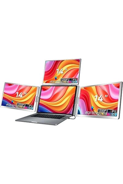 Extralink SMART LIFE Monitor cu 3 ecrane de 14 inch pentru laptopuri de la 12...