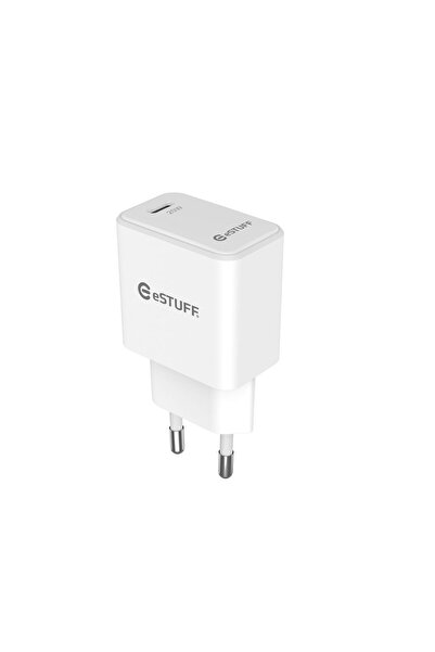 eSTUFF Încărcător USB-C EU PD 20W. 1 x USB-C. Alb