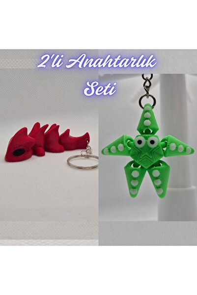 3DAtölyeMaker Fire Department Red Flexible Dragon and Green Moving Starfish K...