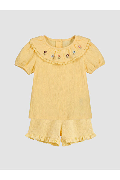 LC Waikiki Esvab • Modern & Distinctive Embroidered Girls' Shorts Set