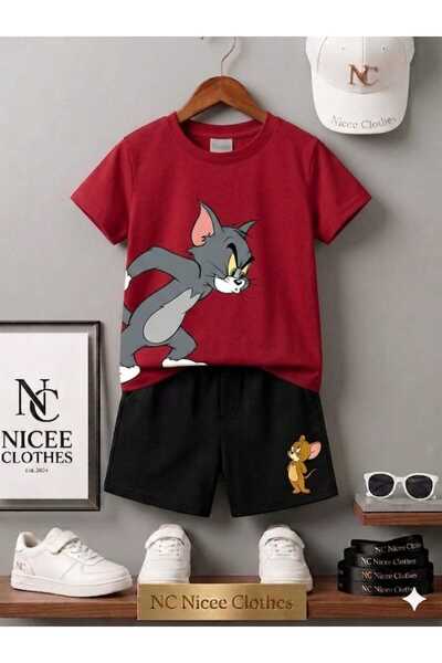 NC Nicee Clothes تي شيرت صيفي للأطفال قصير الأكمام للجنسين (توم وجيري سينيرلي)