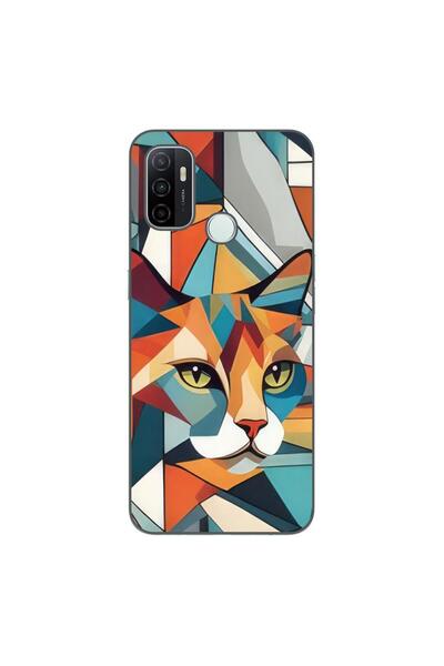 OEM Husa compatibila cu Oppo A53 Silicon Gel Tpu Model Cubic Cat Art