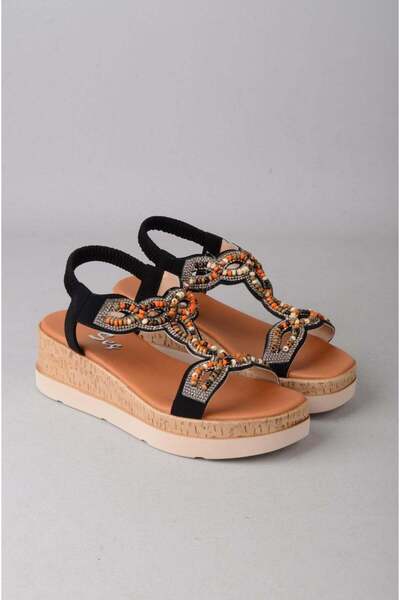 SEÇ KUNDURA Seç 107 Genuine Leather Padded Heel Sandals (Heel Height: 5 cm) B...