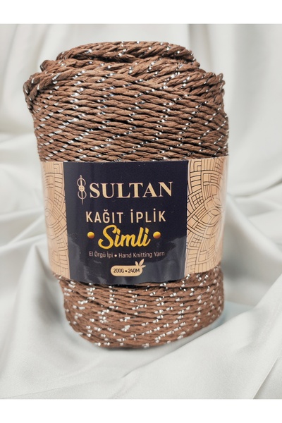 Sultan Ață de hârtie cu sclipici pentru tricotat manual 200gr.-240mt. (1 buca...