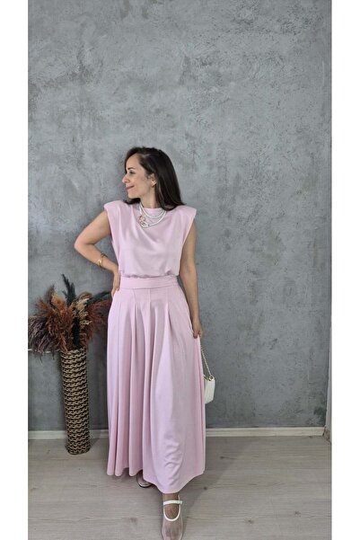 Butik MODAL KUMAŞ VATKALI ETEK BLUZ TAKIM