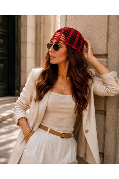 Cherry Butik قبعة باندانا محبوكة يدويًا