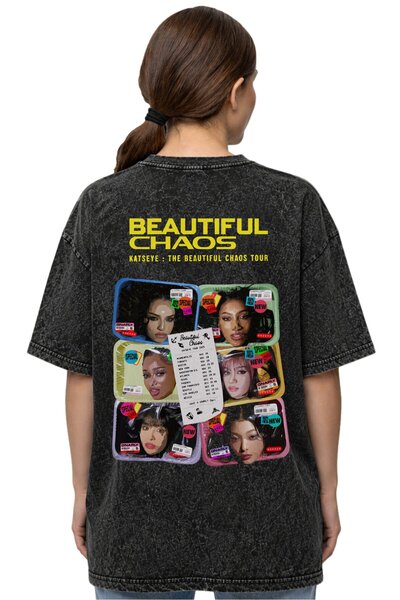 SEVBANO Katseye Beautiful Chaos Kpop Music Group Back Printed Unisex Oversize...