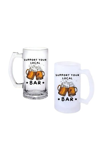 Ghostbastır Birahaneye Support Beer Glass with Handle, Available in Frosted o...