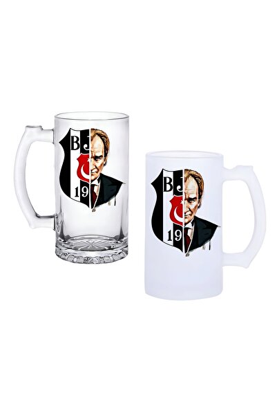 Ghostbastır Kara Kartal Atatürk Kulplu Bira Bardağı Buzlu veya Şeffaf Seçenek...