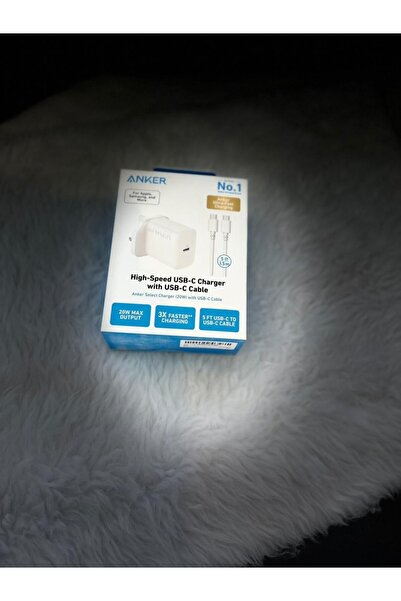 ArkanApple شاحن جداري سريع Anker بقوة 20 واط مع كابل (USB-C إلى USB-C) بطول 1...