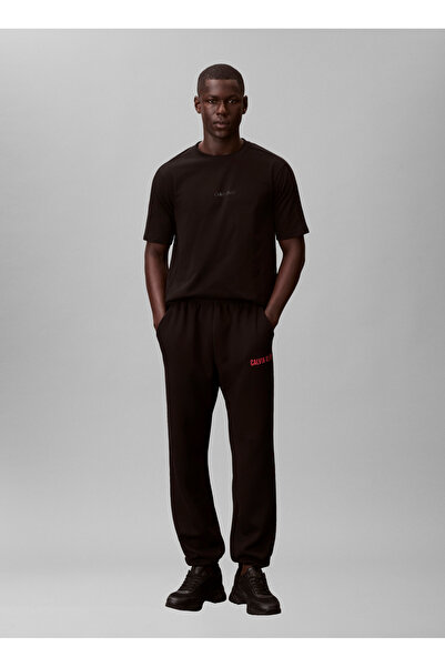 Calvin Klein Jeans Siyah Erkek Rahat Baskılı Sweatpant LVGMF5P7053IT Siyah Eş...