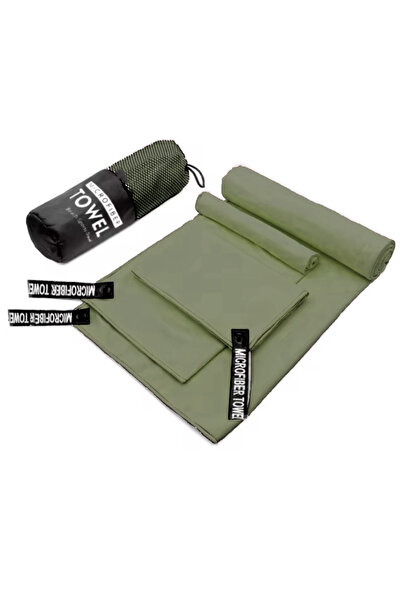 Choice24 38x38 40x60 60x122cm army green 3PCS Quick Dry Beach Towel, Microfib...