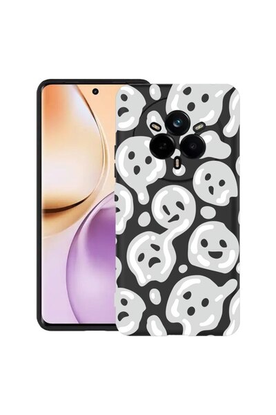 bestcase Husă pentru Realme 14 Pro 5G, Gri Acid Smiley, Silicon subțire de 0....