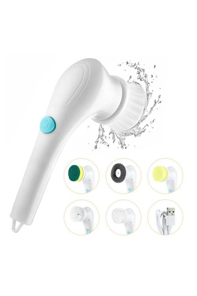 Choice WHITE Usb Rechargeable Kitchen Dish Washing Brush Sink Cleaner Bathroo...