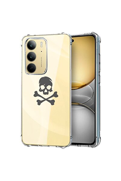 bestcase Калъф за Realme 14x 5G, Удароустойчив 1.5ММ, Дизайн Череп, Защита на...