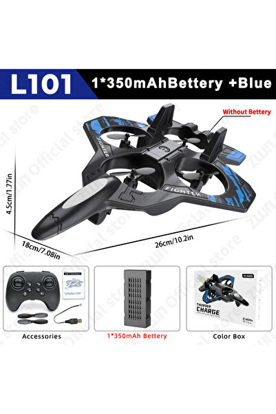 Choice1 L101 1Battery Blue L101 RC Foam Airplane Glider Flying 2.4G With LED ...