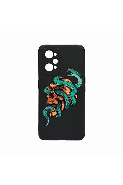 bestcase Силиконов калъф, съвместим с Realme GT Neo 3T, с дизайн на череп, ус...