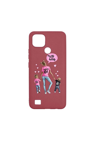 bestcase Θήκη σιλικόνης, Συμβατή με Realme C21, Σχέδιο Μαμά Ζωή Αγόρι και Κορ...