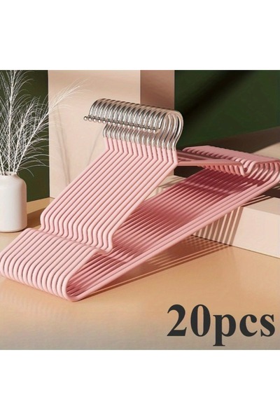 Choice3 20pcs pink 20/30pcs Metal Clothes Hangers, Anti-Slip Heavy Duty Space...