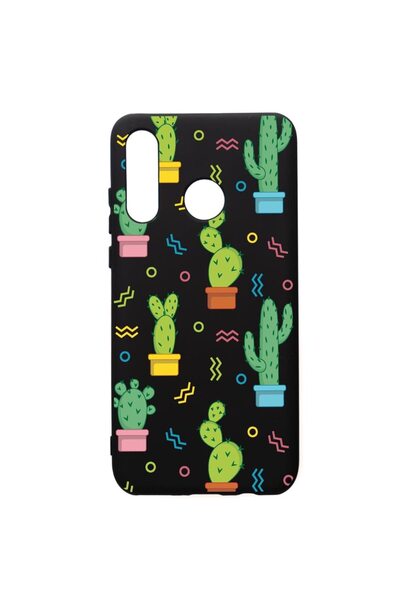 bestcase Husa Silicon Premium compatibila cu Huawei P30 Lite, Cactus, cu inte...