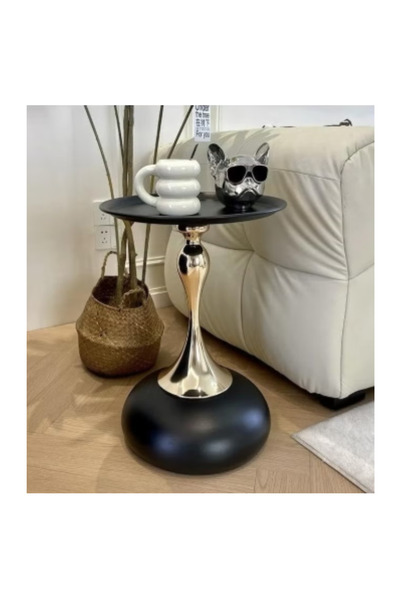 luxino Coffee Tables Nordic Accent End Sofa Metal Gold Oak Round Modern Side ...