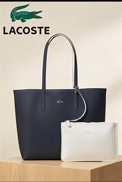 Lacoste Kids حقيبة يد كبيرة الحجم ذات وجهين مزدوج ، متعددة الاستخدامات، حقيبة...