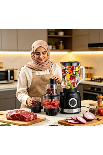 SOKANY خلاط عالي السرعة بقوة 1000 واط، سعة 1.5 لتر لتكسير الثلج مع شفرات من ا...