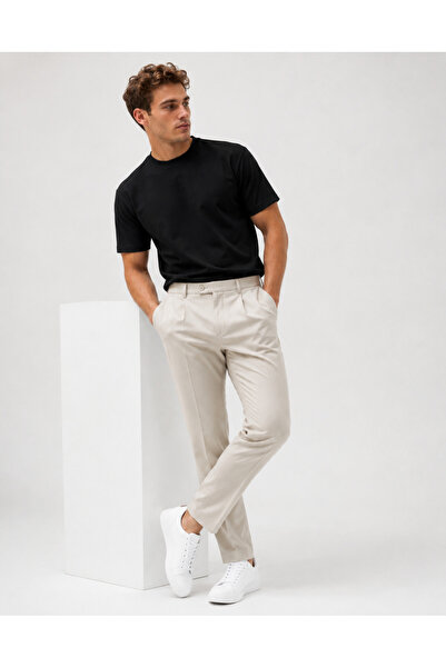 KAREL BUTİK Premium Black Regular 100% Cotton Crew Neck Black T-Shirt