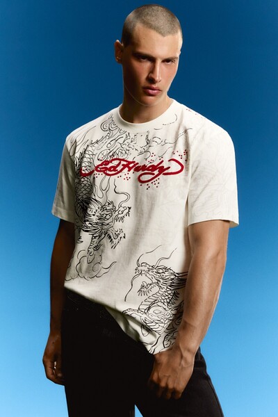 Bershka ED HARDY X baskılı t-shirt
