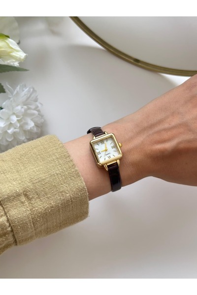 MERW Belen Model Bitter Coffee Color Vintage Series Leather Cord Women's Wris...