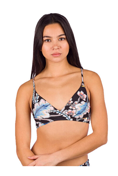 O'Neill Top de bikini Baay Negru cu imprimeu roșu