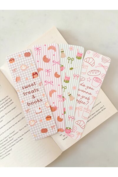 Kiraz Craft Sweet Treats & Books Kitap Ayracı Seti – Kahve, Kurabiye ve Match...